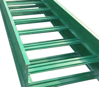 Green Solid FRP Ladder Type Cable Tray Non Combustible High Flexibility