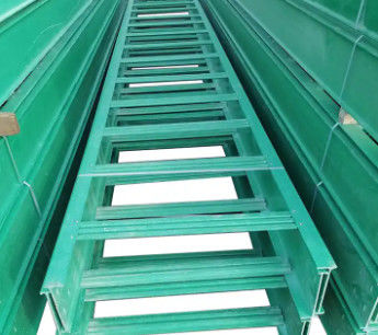Green Solid FRP Ladder Type Cable Tray Non Combustible High Flexibility
