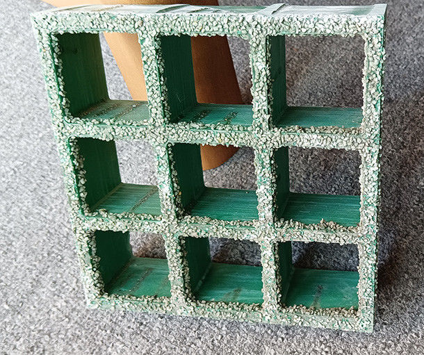Green Fiber Glass Material 38*38*38mm Thickness Sanded Frp Grating Anti Slip Grille