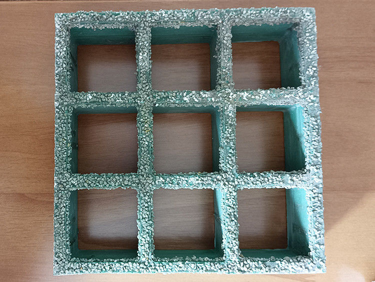 Green Fiber Glass Material 38*38*38mm Thickness Sanded Frp Grating Anti Slip Grille
